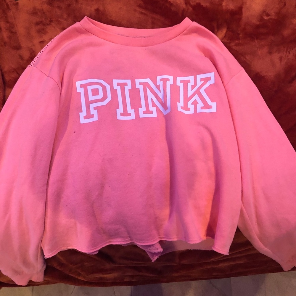 Pink mesh back sweater